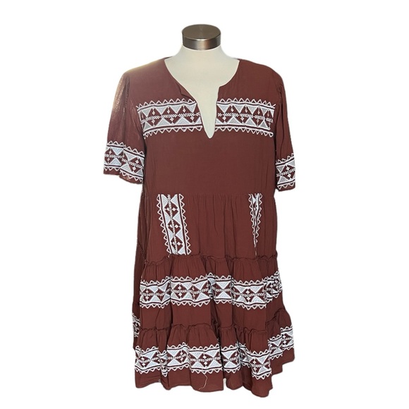 Rust/Western/Aztec pattern dress - Picture 1 of 3